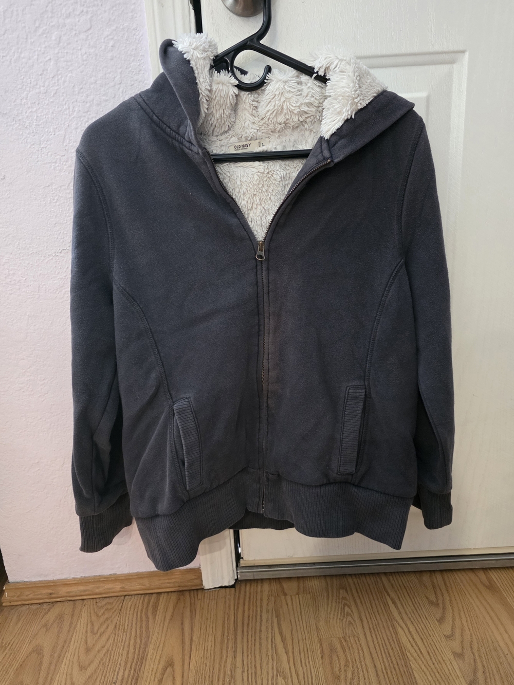 Women Lg. Old Navy Cream Sherpa Fleece Jacket - Cream